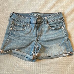 American Eagle mini jean shorts.